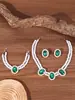 Colar de Pérolas Imitação Popular Transfronteiriço Joias de Casamento Conjunto de Colar e Brincos de Pedra Acrílica Jantar de Casamento