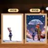 Marco de Fotos 2D de Anime de Conejo y Zorro Regalo para Dormitorio Escritorio Luz de Noche para Novio/Novia Pintura Iluminada