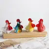 Zibo manualidades de esmalte de colores adornos cuckoo pollo gallo gallina animal productos de vidrio Boshan estatua venta al por mayor transfronteriza