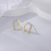 Pendientes Exquisitos en Forma de Herradura en U de Plata Esterlina S925 Estilo Coreano Joyería Elegante Pendientes de Moda Accesorios Versátiles para Uña de Hueso de la Oreja para Mujer