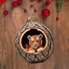 Coruja Transfronteiriça Decorações de Natal de Animais Pingentes para Árvore de Natal Pingentes Planos de Acrílico Pingentes para Carro