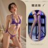 Fogo Laranja Novo Sexy Três pontos Sexy Lingerie Sem virilha Biquíni Tentação plus size Roupa Feminina para Cabelo