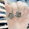 Aretes de Bola de Cristal Gris para Mujer Coreanos Nuevos de Moda Pequeños y Exquisitos Elegantes de Alta Gama Audífonos de Oreja Aretes Franceses