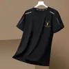 Camiseta de seda gelada de verão para homens, gola redonda, secagem rápida, manga curta, fina, respirável, tamanho grande, top esportivo masculino moderno de corte solto