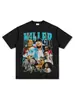 Camiseta de Manga Curta Estampada Hip-hop Retrô Transfronteiriça Mike Miller MacMiller Moletom com Capuz Gola Redonda Versátil High Street