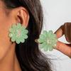 Aretes de Flores de Pétalos de Resina Coloridos Dulces y Frescos Transfronterizos de Amazon, Elegantes Aretes de Flores de Dopamina
