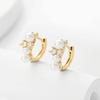 Aretes de Cobre de Estilo Coreano Estilo Ins de Venta Caliente, Aretes de Circonita con Incrustaciones de Perlas Modernos y Personalizados, Aretes Versátiles, Ventas Directas de Fábrica