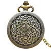 Reloj de Bolsillo Vintage de Bronce con Flor Doble de Ocho Pétalos para Hombres y Mujeres Reloj de Bolsillo de Cuarzo Reloj Grande Colgante Reloj de Regalo Reloj de Bolsillo Simple Creativo