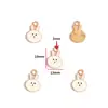 Acessórios de Joias de Liga Metálica com Gotejamento de Óleo Pingente de Coelho Branco Pequeno Cenoura Pulseira DIY Chaveiro Pingente Decorativo W511