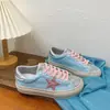 Gu Yun2026 Outono Novo Estilo Prata Estilo Coreano Sapatos Sujinhos Estrelados Femininos Moda Cor Blocada Casuais Tênis de Board Feminino Tendência
