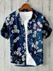 Roupas Masculinas de Verão Estilo Étnico Retrô Camisa Linho Flor de Ameixa Bambu Nacional Impressão Digital 3D Moda Jovem Tendência Atacado