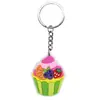 Llavero de Goma Suave de PVC con Forma de Pastel de Postre de Dibujos Animados Colgante para Mochila de Estudiante Cadena de Llavero Accesorios Venta al por Mayor