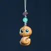Sándalo verde tallado caricatura Bestia guardiana del Zodíaco sándalo lindo lindo animal cadena para teléfono móvil colgante para mochila de pareja