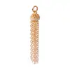 Pingente de borla com padrão Tang cravejado de diamantes, banhado a prata S925 na cor dourada, joias para pulseira e colar DIY em ouro antigo, acessórios DIY
