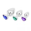 Plug Anal Prateado em Formato de Coração com Diamantes Coloridos Aleatórios, Produto para Adultos para Uso Externo, Dispositivo de Masturbação para Área Traseira para Homens e Mulheres