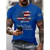 2026 Nueva Camiseta Cruzada de Amazon para Hombre Verano Estampado Digital Top Casual de Manga Corta Directo del Fabricante