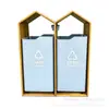 Cubos de basura para exteriores, papeleras, cubos de basura sanitarios clasificados para exteriores, de acero inoxidable, comerciales, para zonas escénicas, parques y comunidades residenciales, hechos a medida