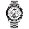 Reloj Mecánico Automático para Hombre FORSINING de Negocios con Correa de Acero Reloj Mecánico Multifuncional de Seis Agujas 6913