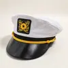 Chapéu de capitão piloto para mulheres, adereço para apresentação de palco, festa à fantasia sessão de fotos uniforme retrô chapéu de marinheiro