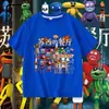 Pizzy's Parlor Restaurante Ocidental Roupas Infantis Camiseta Meninos Roupas de Verão Desenho Animado Gola Redonda Casual Camada Base Manga Curta