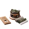 Estufa de Aromaterapia, Set de Estufa para Tostar Té, Calentador de Té con Calefacción de Vela, Potenciador de Aroma para Hojas de Té, Estufa para Tostar Té con Aislamiento Térmico, Estufa Difusora de Aroma de Cedro