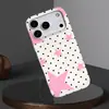 Capa protetora fosca rosa estilo retrô americano com estampa de estrela de cinco pontas e bolinhas para iPhone 16/17 Pro Max, capa de celular ultrafina