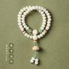 Ecología Original Jade Blanco Raíz de Bodhi Moda Nacional Retro Nicho Femenino Mano Wenwan Rosario Doble Anillo Colgante de Loto Pulsera de la Suerte