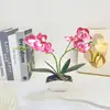 Orquídea Borboleta Artificial Bonsai 6 Flores Fotografia de Casamento Adereços de Plantas Verdes Decoração de Sala de Estar Vasos de Flores de Plástico Ornamentos
