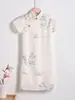 Cheongsam Mejorado de Bambú Verde 2026 Verano Nuevo Estilo Nuevo Estilo Chino Vestido Cheongsam para Niñas Usable Diariamente
