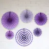6 Un juego de abanicos de flor de papel hechos a mano redondos de una sola capa juego de abanico de papel flor de abanico decoración de fiesta de boda cumpleaños