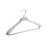 Percha de plástico de hombro ancho de aluminio sin imprimir con gancho de aluminio percha de hombro ancho para traje de hotel perchero para pantalones perchero al por mayor