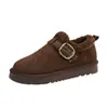 Zapatos Birkenstock Completamente Envueltos en Cuero Genuino para Mujer Invierno Espesos con Forro de Terciopelo Cálidos Zapatos de Algodón sin Cordones Botas de Nieve Zapatos de Piel de Cordero