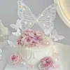 Adornos Decorativos para Pastel de Mariposa Grande Celebridad Cibernética Diosa Bordado Mariposa Grande Cadena de Luces Luminosa Enchufe para Vestido de Fiesta de Cumpleaños