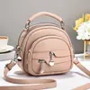 Bolso de hombro y bandolera nuevo de cuero suave transfronterizo, gran capacidad, textura de moda, moderno y versátil, adecuado para ir al trabajo, bolso de mano redondo pequeño para mujer