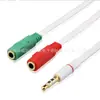 Adaptador de Cable de Audio Dos en Uno para Micrófono de Auriculares Convertidor de Auriculares para Portátil Adaptador de Micrófono para Auriculares de Computadora