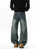 Jeans de pierna ancha con curva estilo retro americano, colección de otoño para hombre, pantalones anchos de corte holgado de moda, pantalones casuales de talla grande para adolescentes