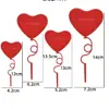 Decoração de Bolo Dia dos Namorados Balões Plásticos em Formato de Coração Dia dos Namorados Chinês Confissão de Casal Design de Topper em Formato de Coração