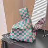 Bolso de mano para mujer, nuevo, con diseño de animales, estilo japonés y coreano, combinable con todo, tejido para exteriores.