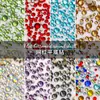 Bolsa de Accesorios de Arte de Uñas de Pedrería de Fondo Plano de Colores, Tamaños Mixtos, Pedrería Redonda Pequeña Blanca Transparente Súper Brillante para Arte de Uñas DIY