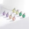 Pendientes de Corte Rosa Más Vendidos en Tiktok y Xiaohongshu Moda Simple Deslumbrantes Pendientes de Diamante de Alto Carbono Joyería Transmisión en Vivo Venta al por Mayor de una Pieza