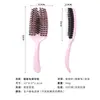 Cepillo de pala para cabello rizado esponjoso, Cepillo de cerdas de jabalí para alisar el cabello, Peine hueco con forma de concha, Cepillo de cerdas de paja de trigo, Peine de peluquería para el hogar