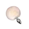 Cola de Conejo Bola de Piel Sintética de Visón Expansor Anal Metálico, Juguete Sexual Alternativo de Tapón Anal