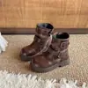 Botas para Niña 2026 Otoño/Invierno Botas de Media Caña Infantiles Botas de Moda Zapatos de Princesa Bota para Niña Pequeña. Botas Individuales Martens Estilo Británico