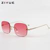 Gafas Planas Tono Igual para Hombres y Mujeres sin Maquillaje Marco Rojo Ciber Anti-Luz Azul Sin Montura Gafas de Miopía de Moda Marco