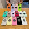Cristal tipo Hielo Adecuado para iPhone 17 Pro Max Funda Anticaídas para Teléfono con Espejo Giratorio y Soporte Magnético para Serie Apple 16