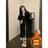 Casaco de lã feminino estilo coreano, novo casaco de lã acolchoado espesso de comprimento médio trench coat para outono e inverno de 2026