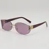 Nuevas gafas de sol cuadradas sin montura y curvadas Y2K, populares en la fotografía callejera europea y americana, gafas de sol de alta gama para mujer