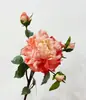 Flor Artificial Flor artificial peônia pintura a óleo borda queimada Flor Artificial 3 cabeças decoração decoração de casa adereços de casamento