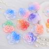 Nuevos accesorios de resina con forma de flor de pétalo grande luminosa de luciérnaga para funda de teléfono DIY, decoración de pinza para el pelo de gel de crema