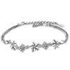 Pulseira Feminina de Trevo de Quatro Folhas Estilo Japonês e Coreano Zircônia Simples Personalizada Doce Primeira Joia Pulseira Irregular Pulseira